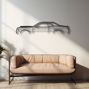 Metal Wall Decor for Challenger SRT, Custom car Silhouette, Metal Wall Art, Garage Wall Sign, Gift for Men, Automotive decors, birthday gift