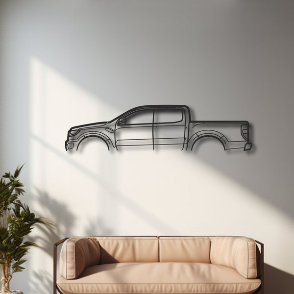 Ford Ranger Raptor Metall Wanddekor, Auto Silhouette, Metall Wandkunst, Garage Wand Schild, Geschenk für Männer, kundenspezifische Automobildekore