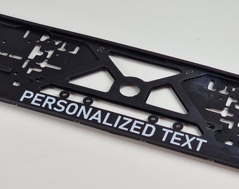 2x Personalized EU license plate holder, Custom registration number frame, gift for petrolhead, car accesories, UV print