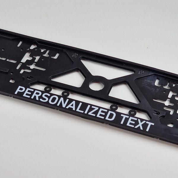 Personalized EU license plate holder, Custom registration number frame, gift for petrolhead, car accesories, UV print