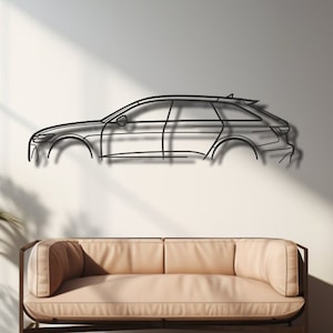Decorazione da parete in metallo per Audi RS6 C8, sagoma di auto, decorazione da parete in metallo, cartello da parete per garage, regalo per uomo, decorazioni automobilistiche personalizzate per appassionati di motori