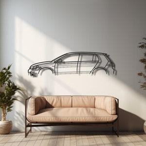 Decoración de pared de metal para VW Golf 7, silueta de coche, letrero de pared de garaje, decoraciones automotrices personalizadas, regalo de cumpleaños automovilístico para él, hombres