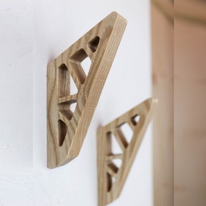 Wooden Wall Hooks - Modern  Wooden Towel Hanger, Hooks for Wall for Entryway or Bathroom, Modern Coat Rack,DIY Clothes Hanger