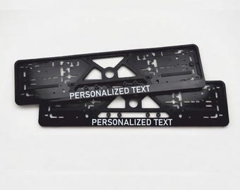 2x Custom EU License Plate Frame: Personalized UV Print