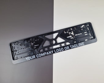 Business advertisement EU license plate holder, Custom registration number frame, gift for him, individual car accesories