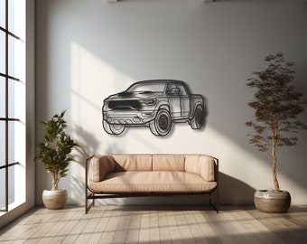 Metal Wall Decor for Ram TRX, Custom car Silhouette, Metal Wall Art, Garage Wall Sign, Gift for Men, Automotive decors, birthday gift