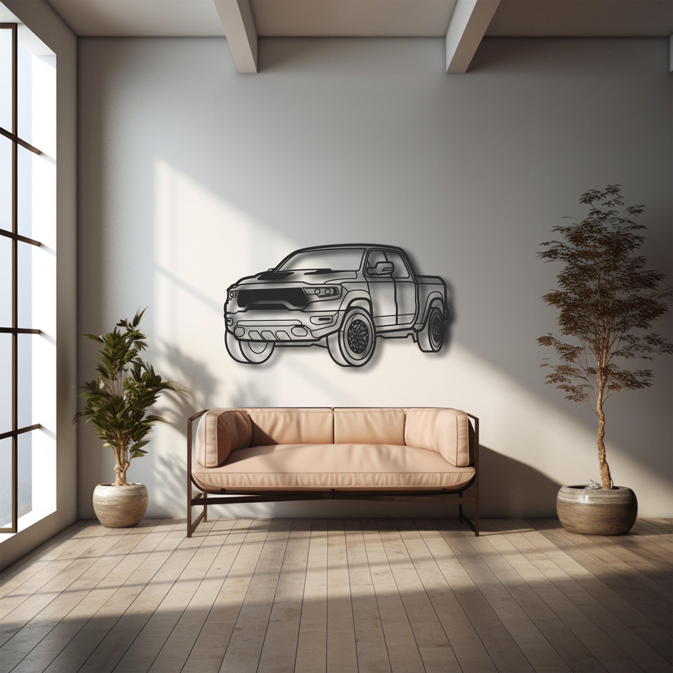 Metal Wall Decor for Ram TRX, Custom car Silhouette, Metal Wall Art, Garage Wall Sign, Gift for Men, Automotive decors, birthday gift