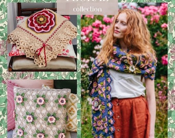 Paquete de patrones de crochet de colección floral de términos de EE. UU.