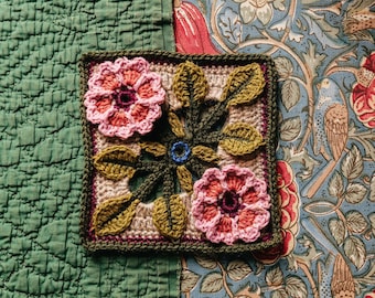 Pair of Roses Motif Crochet Pattern - Spirit of Flora Collection