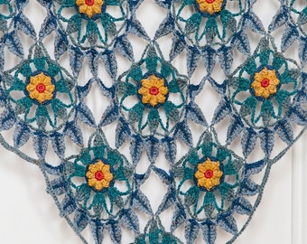 Lotus Flower Shawl Pattern by Jane Crowfoot