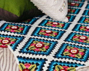 Mexican Diamonds Blanket Pattern by Jane Crowfoot