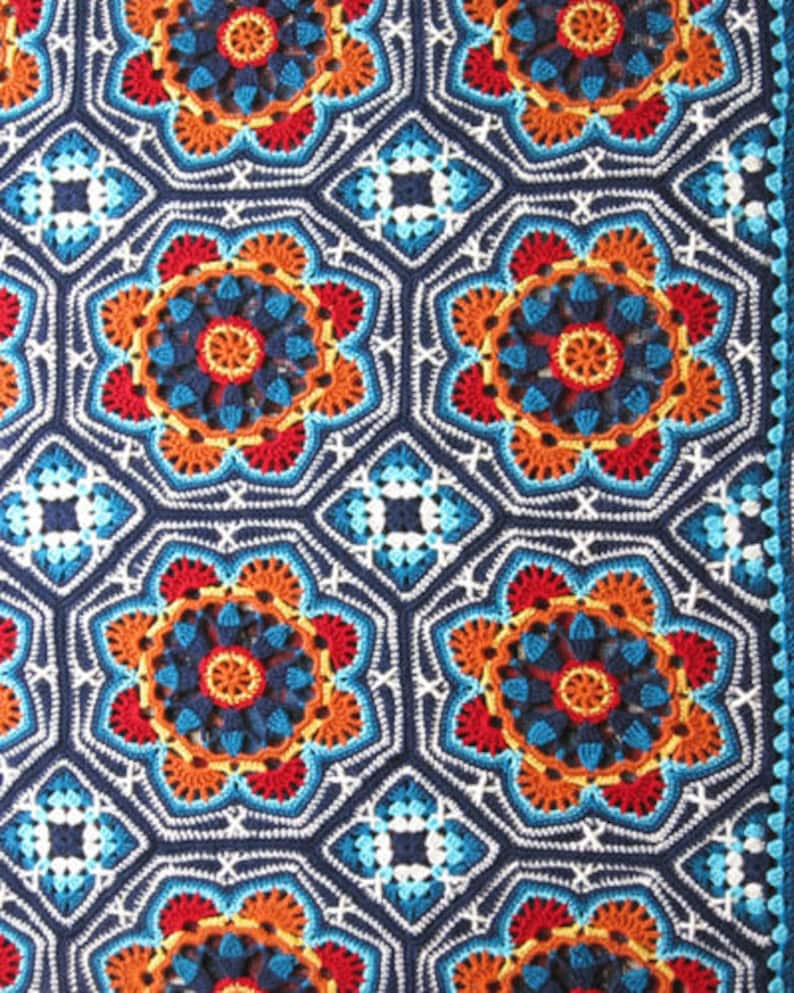 Persian Tiles Blanket Pattern UK designed by Jane Crowfoot image 3