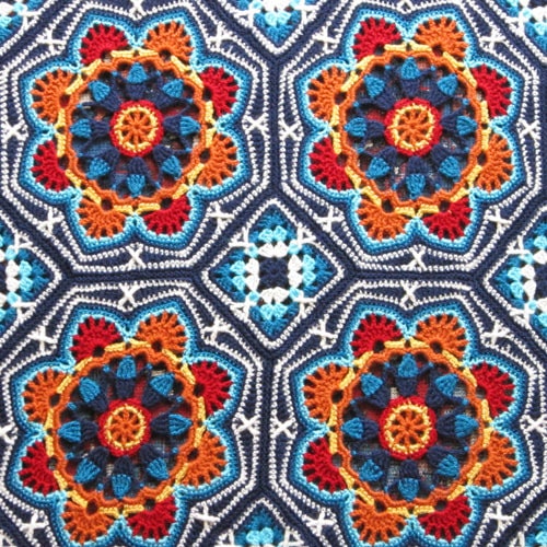 Persian Tiles Blanket Pattern (UK designed) by Jane Crowfoot