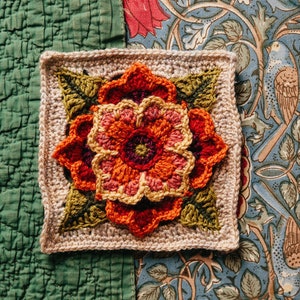 Tudor Rose Motif Crochet Pattern - Spirit of Flora Collection