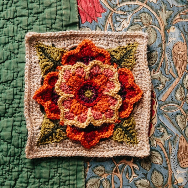 Tudor Rose Motiv Häkelanleitung - Spirit of Flora Kollektion