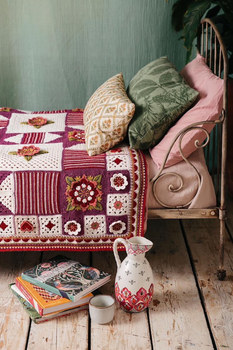 Indigo Dreams & Crimson Dreams Crochet Blanket Pattern image 4
