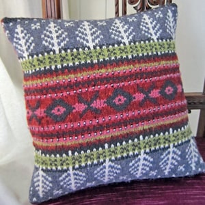 Norwegian Wood Knitted Cushion Cover Pattern by Jane Crowfoot