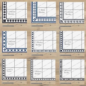 Tile Border/Corner Stencils - Lovestencil - Bathroom/Kitchen/Patio & Hallways Floors/Walls
