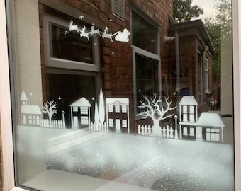 Christmas Village Window Stencils for Use With Snow Spray Set 1 