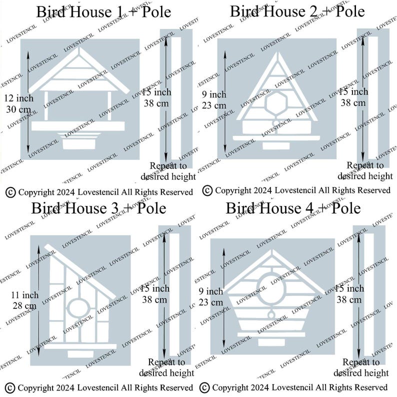 Vogel Haus Zaun/Wand Stencils - Lovestencil - Garten Design Bild 3