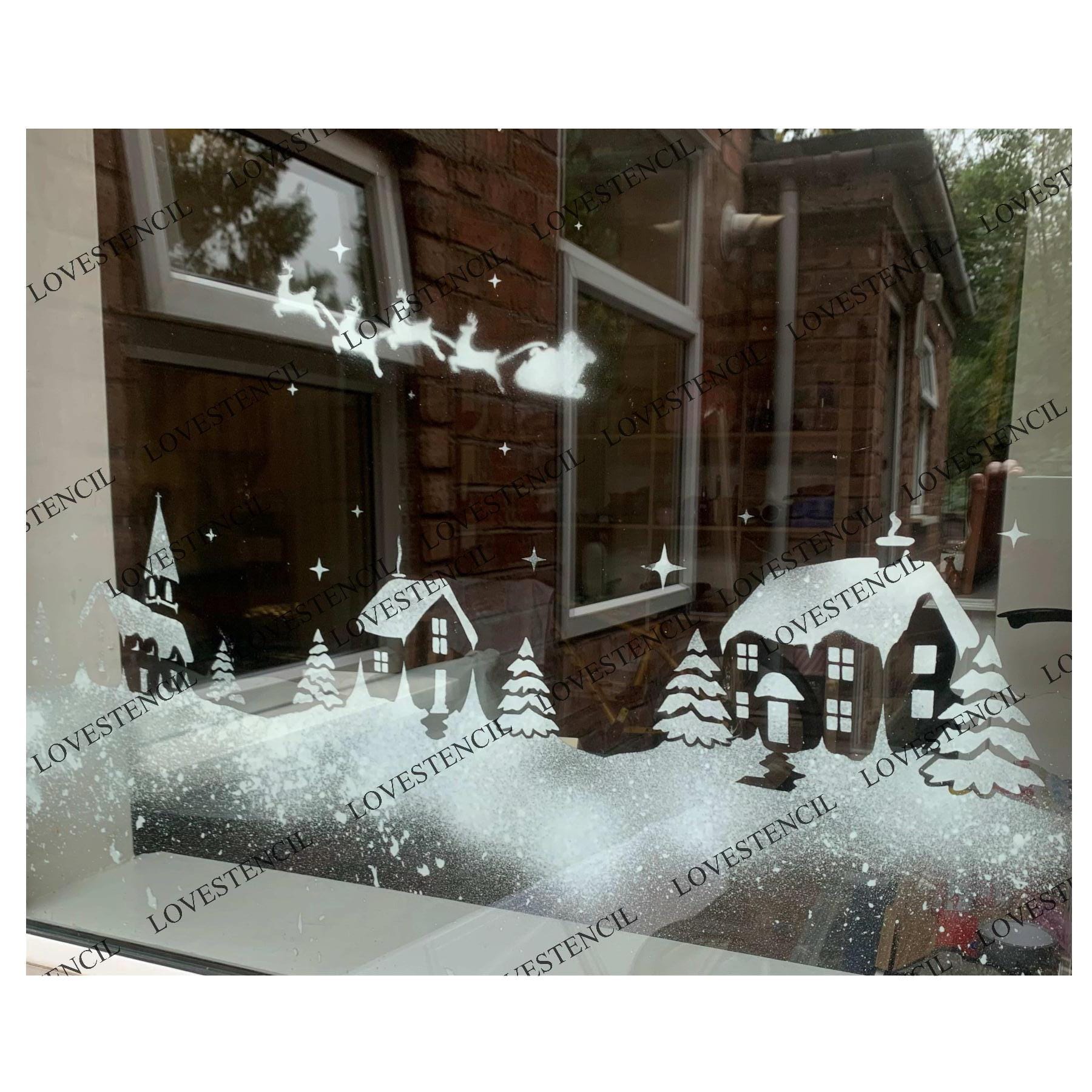 large-christmas-village-window-stencils-set-for-use-with-snow-spray-set-3-etsy