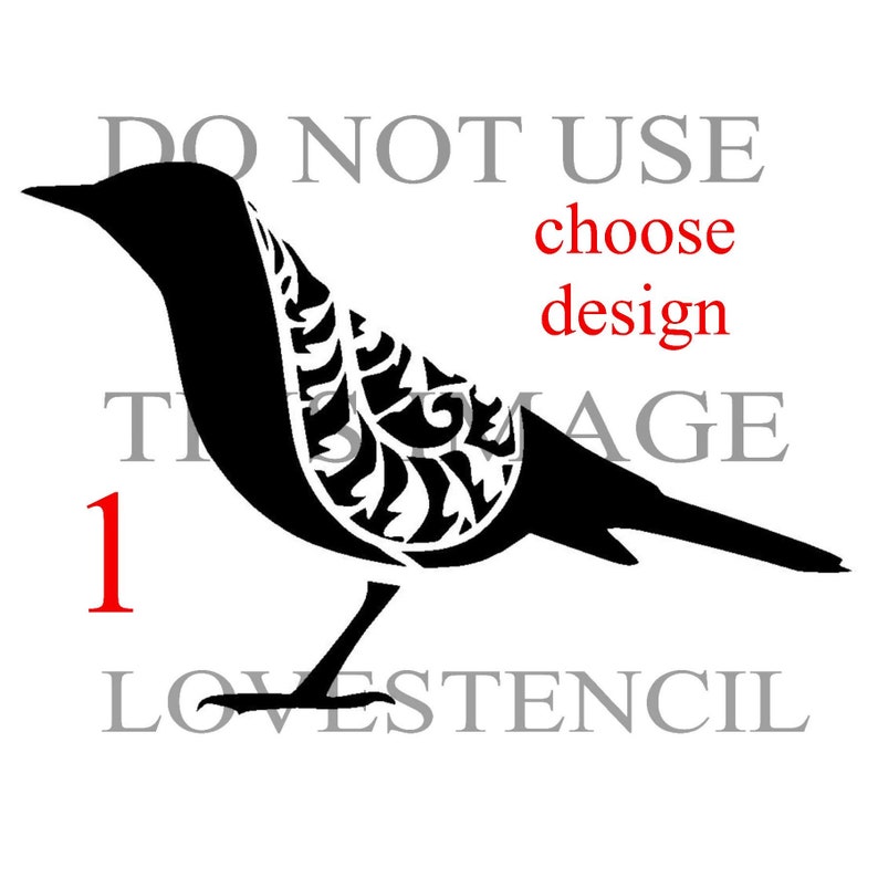 two vintage design birds stencil craft,fabric,glass,furniture,wall art up to33/"
