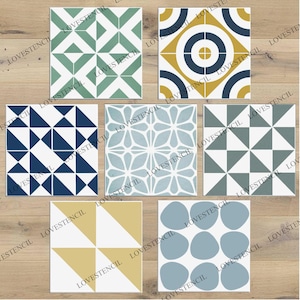 Fliesen Schablonen - Lovestencil - Badezimmer/Küche/Flure/Böden/Wände geometrische Designs
