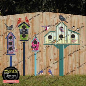 Vogel Haus Zaun/Wand Stencils - Lovestencil - Garten Design Bild 1