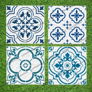 Garden Patio Slab Stencils - Lovestencil - Slabs/Pathways/Driveways Classic Deasigns