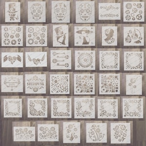 Steampunk stencils. Large. For craft/Walls.