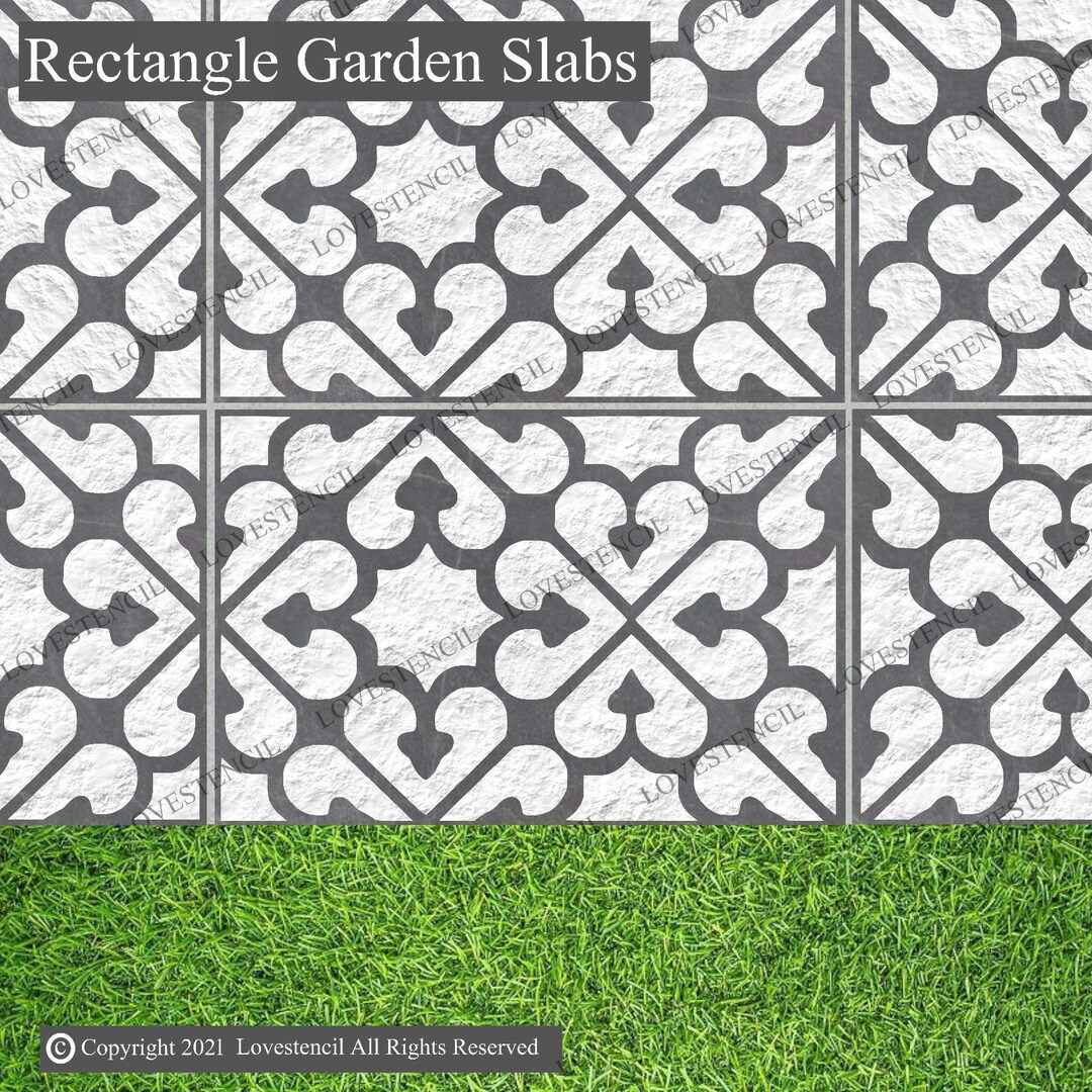 Angela Stencil Lovestencil Garden Slabs/patio Slab Stencil Etsy UK