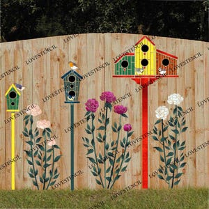 Vogel Haus Zaun/Wand Stencils - Lovestencil - Garten Design Bild 8