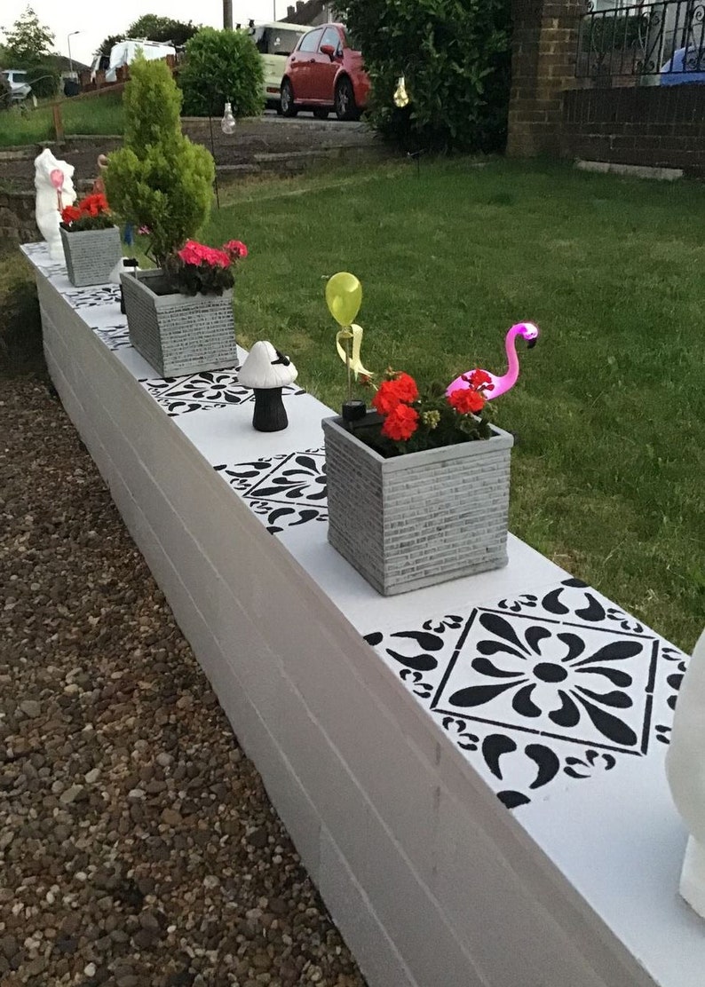 Cora Stencil Lovestencil Garden Slabs/patio Slab Stencil Etsy UK