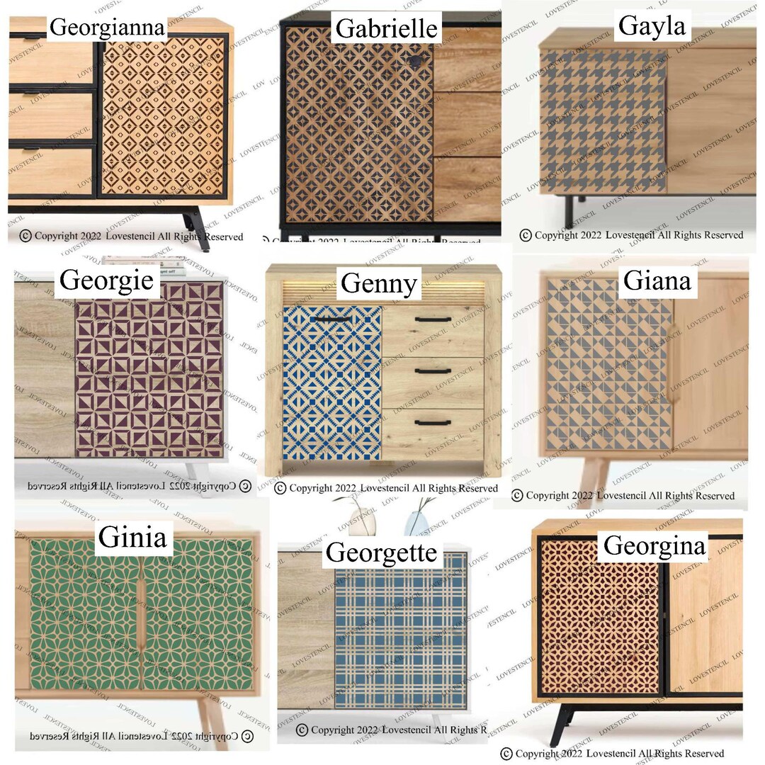 Modern Geometric Furniture Stencils Etsy