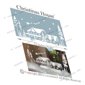 Large Christmas House Window Stencils Set for Use With Snow Spray Set 6 ...