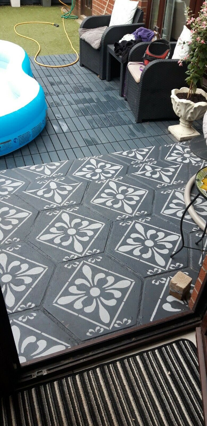 Cora Stencil Lovestencil Garden Slabs/patio Slab Stencil Etsy UK