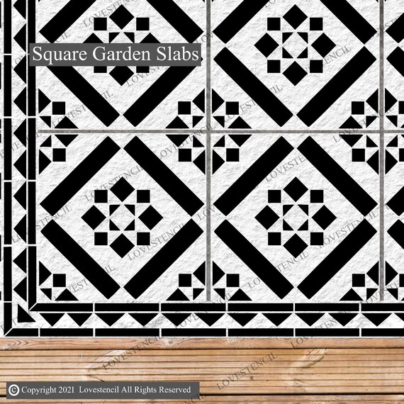 Elsie Stencil Garden Slabs/Patio Slab Stencil Decorative Stencil For