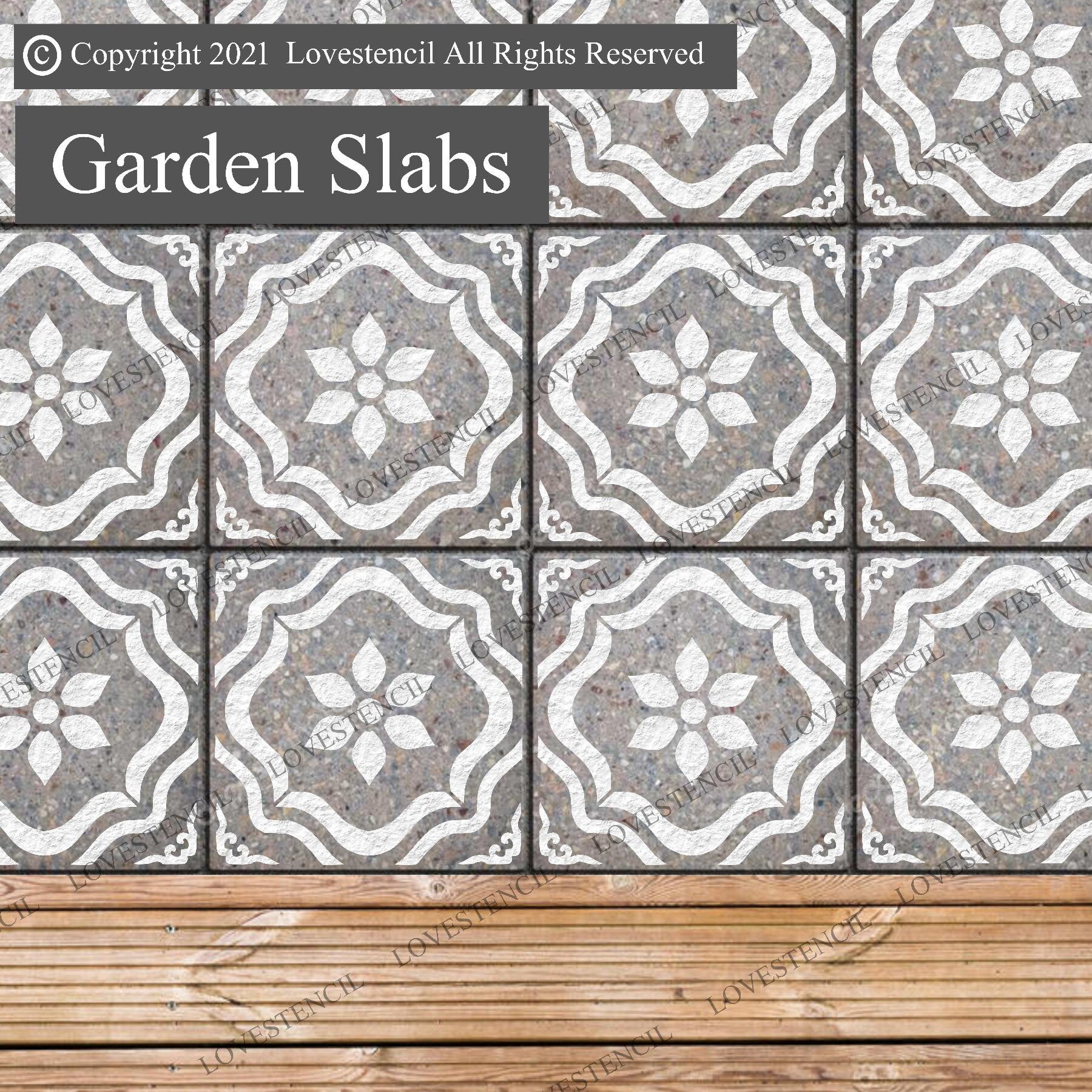 Madeline Stencil Lovestencil Garden Slabs/Paving Stencil Etsy