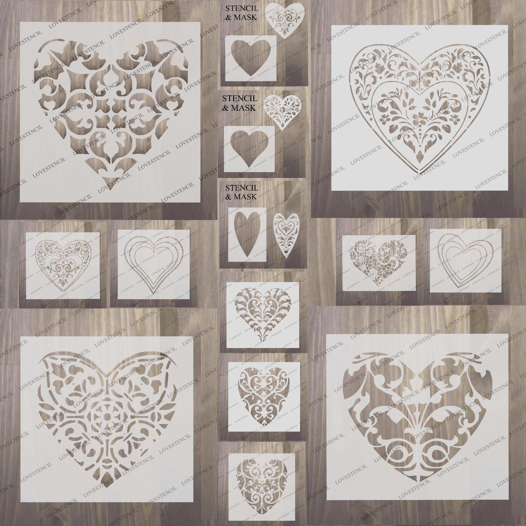 Heart Stencils. Small for Craft 