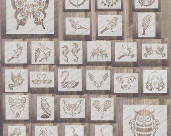 Steampunk Gears & Cogs Reusable Painting Stencil – 8.5x11 Inches – For Crafts, Art, Furniture