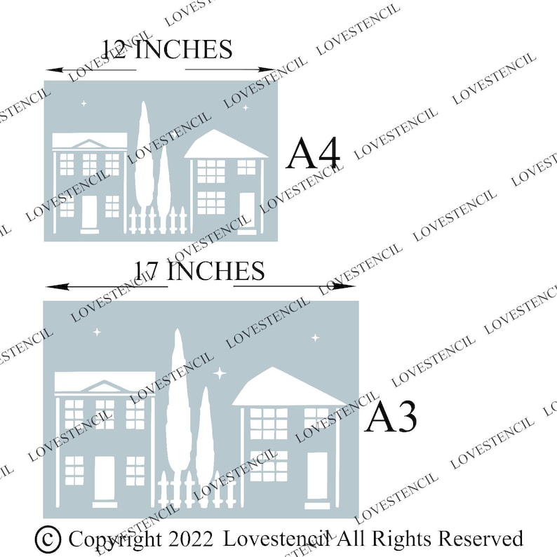 Christmas Village Window Stencils for Use With Snow Spray Set - Etsy UK