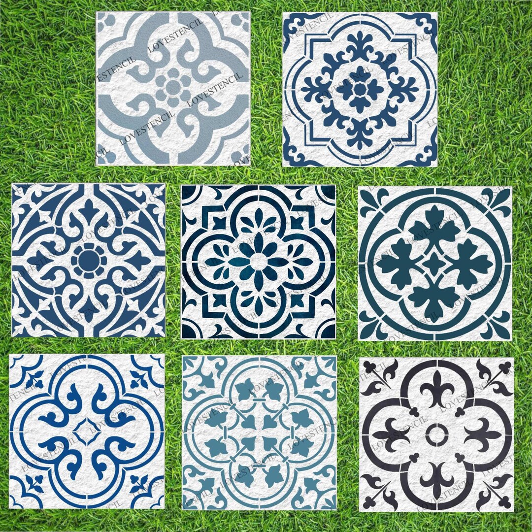 Garden Patio Slab Stencils Lovestencil Etsy