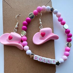 DOLLY Bracelet + Earring Set in PINK