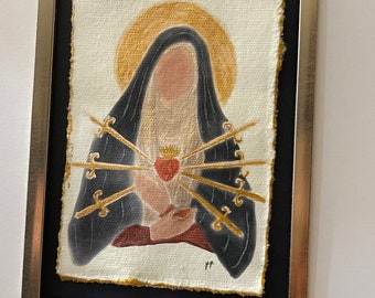 Our Lady of Seven Sorrows Framed Watercolor