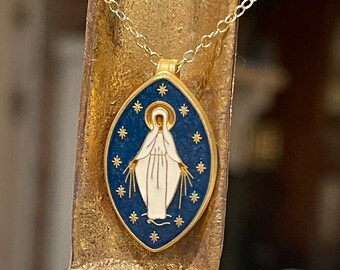 Deep Blue Miraculous Medal