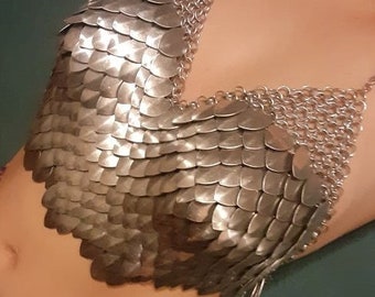 Scalemail Chainmail Crop Top / Bra Breastplate Armor