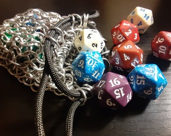 Chainmail Dice Bag / Pouch of Holding for D&D MTG Faire Belt Pouch