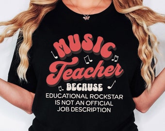 Funny Music Teacher Shirt, Musical Teacher Gift, Music Teaching T-Shirt, retro Music Educator Tshirt, School Choir Band Orchestra Director