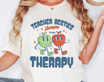 Teacher Bestie Shirts, retro Teacher Besties Shirt, Bestie Gifts for Teacher, matching Teacher Best Friends Shirt, funny Teacher Shirt