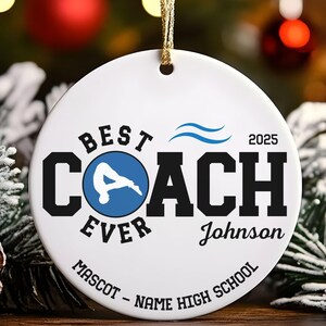 Best Ever Diving Coach Ornament, Dive Coach Appreciation Gift from Team, Custom Gifts for Coaches, High School Platform Diving Coach Gift